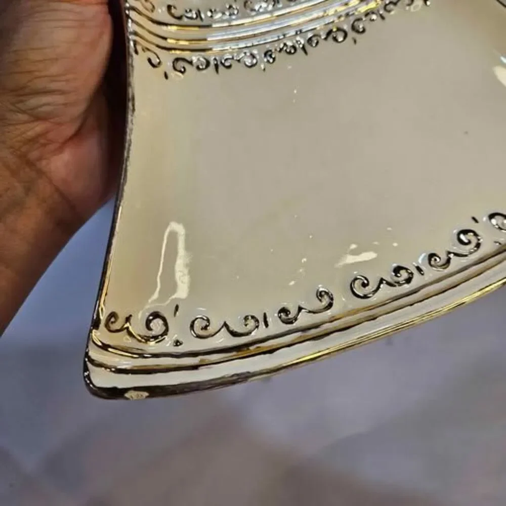 Christmas Bell Dish Red Gold